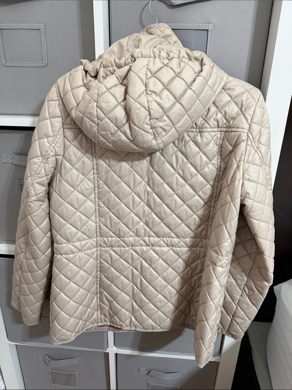 kate spade Quilted Cream Hooded Puffer Jacket